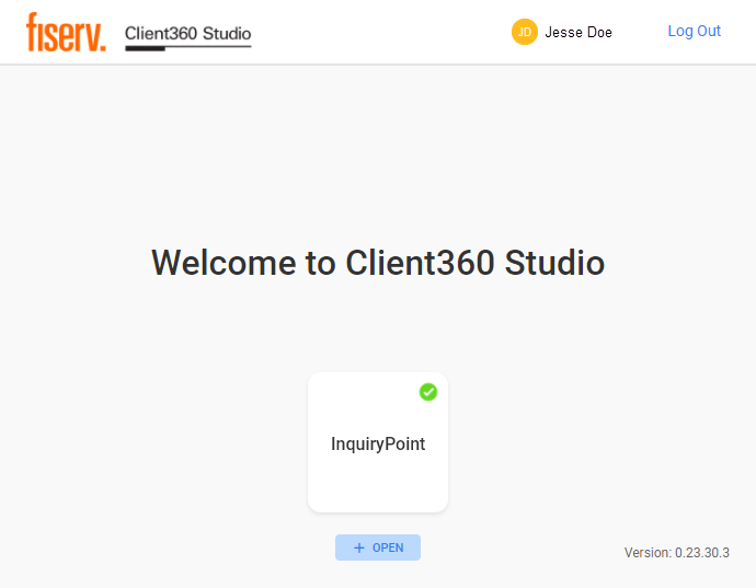 Image showing the small Open button below the InquiryPoint icon.